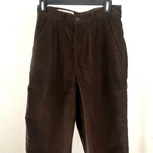 Vintage Corduroy Pleated Straight Leg Pants